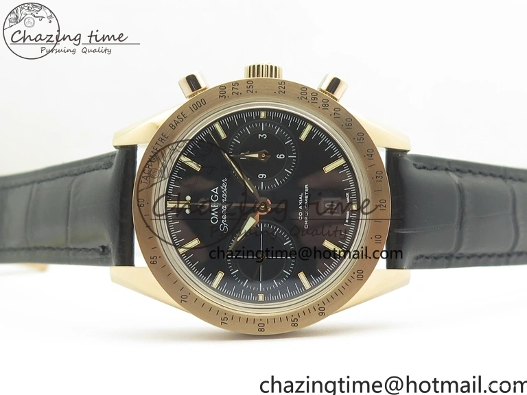 0113 Speedmaster ’57 Co-Axial RG OMF 1:1 Best Edition Black Dial On Leather Strap A9300 (Free Leather Strap) Resilient 8064